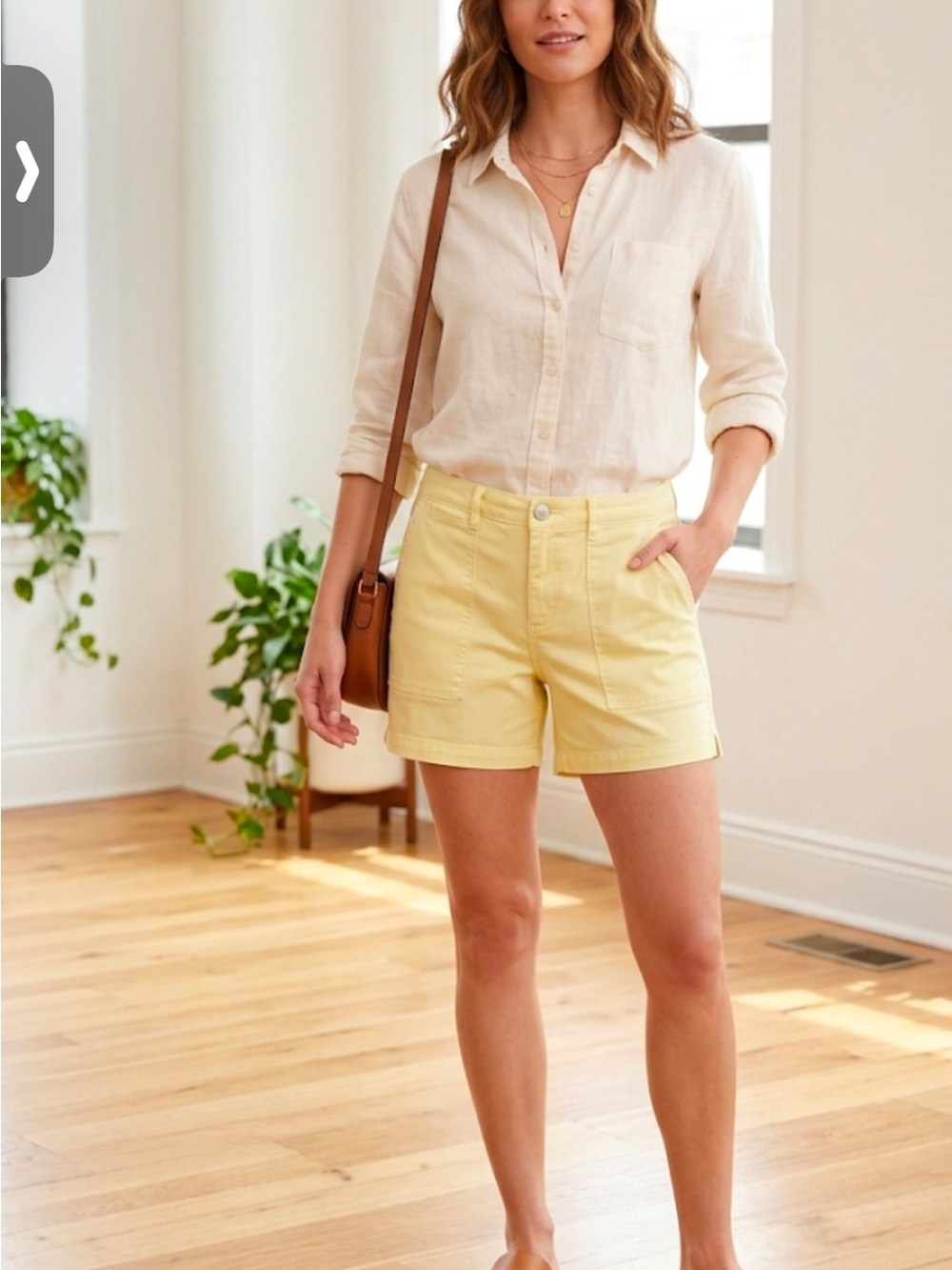 Sanctuary Standard Surplus Pale Yellow High-Rise Cotton Twill shorts   EUC